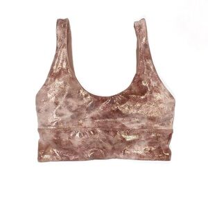 Lululemon align bra A/B shine size 2 reversible sparkle, brown pink smooth